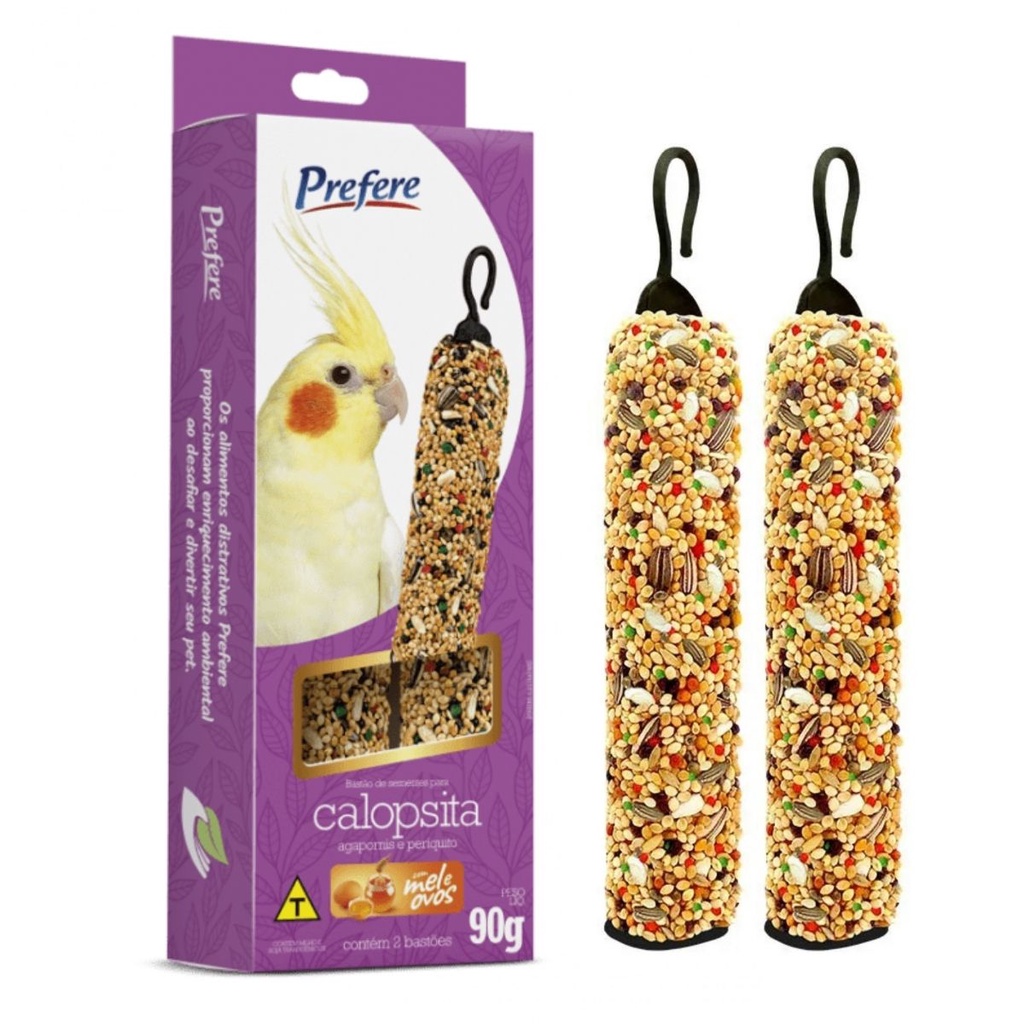 Bastão de Sementes Para Calopsitas Agapornis e Periquitos 25g ou 90g - Prefere