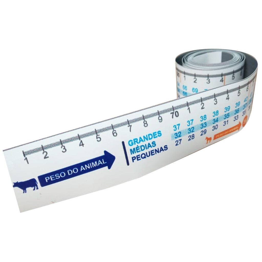 Fita Para Pesar Gado de Leite e Corte Fita Métrica Medidas de Pesagem de Bovinos Equinos Cálculo de Peso Fita Pesa Gado
