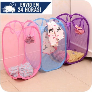 Cesto Roupa Cesto Organizador Grande Cesto Para Roupas e Brinquedos Dobrável Furadinho Mu…
