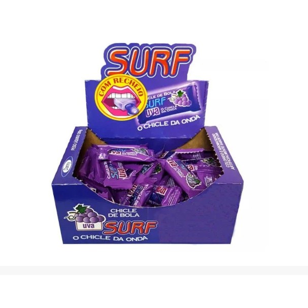 Chiclete Goma de Mascar Chicle de Bola Surf Uva 160g- Danny