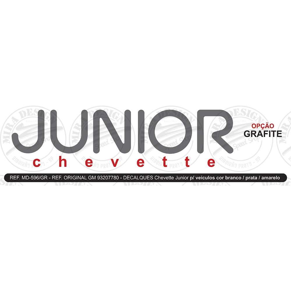 Emblema adesivo CHEVETTE JUNIOR (OPÇÃO GRAFITE)