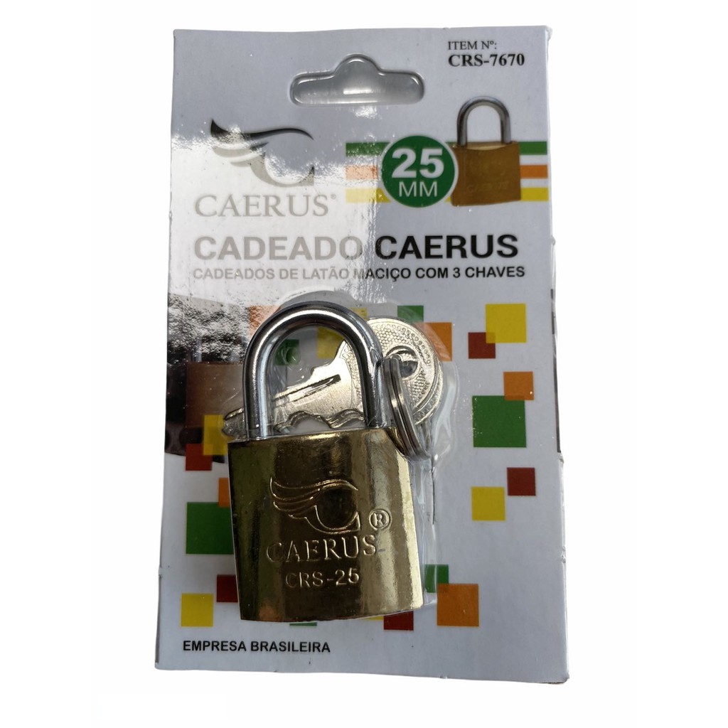Cadeado De Latao Macico Com 2 Chaves 20mm 25mm 32mm 38mm 50mm
