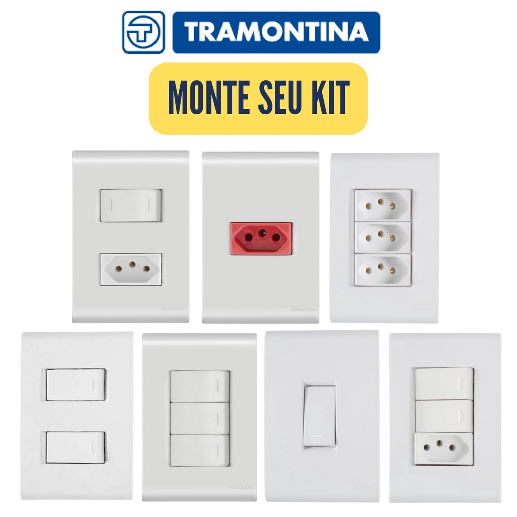Tramontina Liz Conjunto 4X2 Tomada 10A ou 20A e Interruptor Simples ou Paralelo