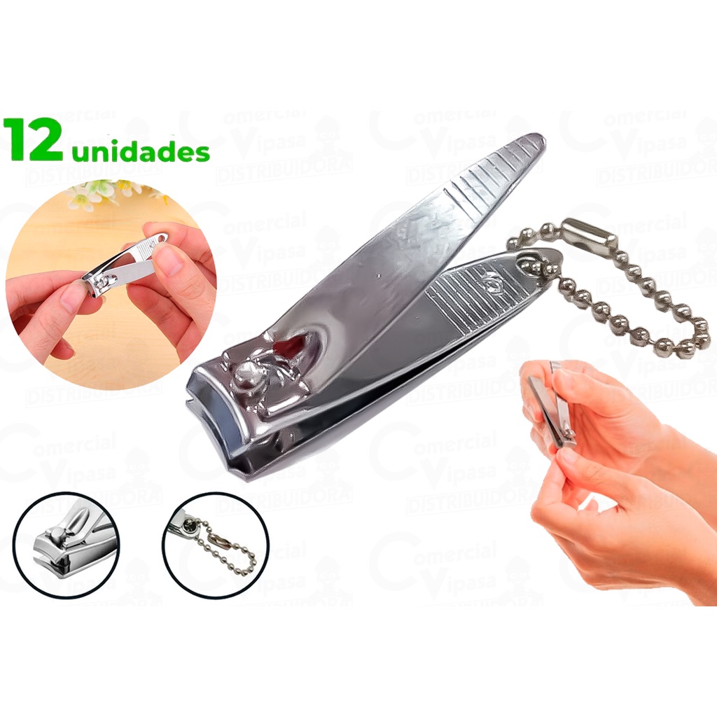 Kit 12 Cortador De Unha Aço Manicure Pedicure Pequeno Com Mini Lixa Profissional em Oferta na Shopee