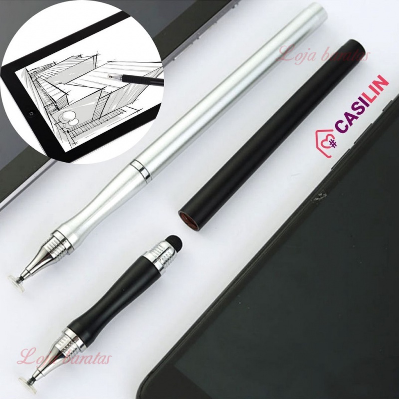 Touch Screen Ponta Fina Stylus/Capacitiva Universal 2 em 1