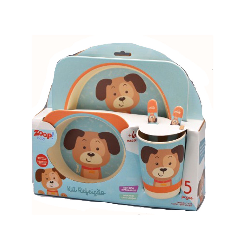 Kit Alimentação Baby Zoop Baby 5 Peças Cachorrinho