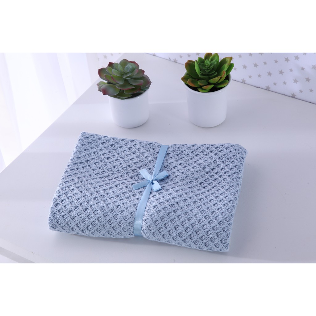 Manta De Tricot Para Bebe Menino E Menina 80 Cm Modelo Colmeia em Oferta na Shopee