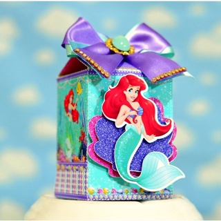 KIT 10UN Caixa Milk personalizada  infantil luxo  pequena sereia Com Aplique 3D- Promoção em Oferta na Shopee
