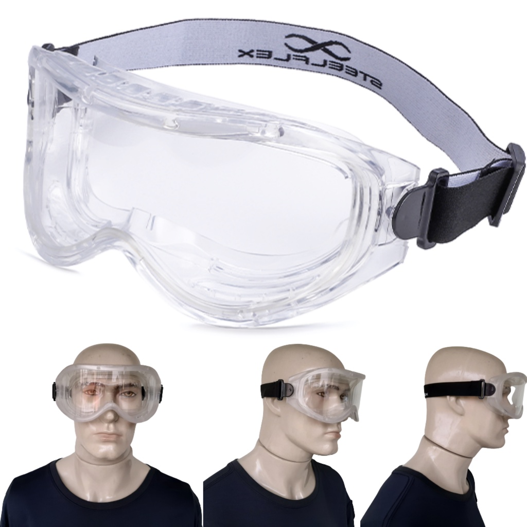 Óculos Proteção Steelflex Swat EPI Segurança do Trabalho Ampla Visão UV Anti Embaçante Anti risco Sobrepor Ajustável Saúde Hospitalar Enfermagem Laboratório Indústria Química Veterinário Construção Civil Balístico Esportivo Paintball AirSoft Ca 39440