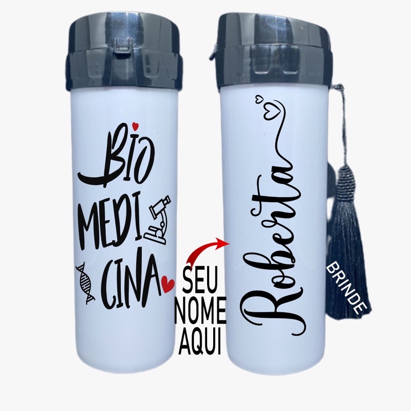 garrafa Squeze personalizada Biomedicina / biomédicos biomédicas