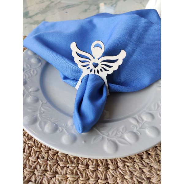 Kit com 10 Porta Guardanapos Batizado de Anjo em mdf mesa almoço batismo Primeira Comunhão Eucaristia Crisma Católica