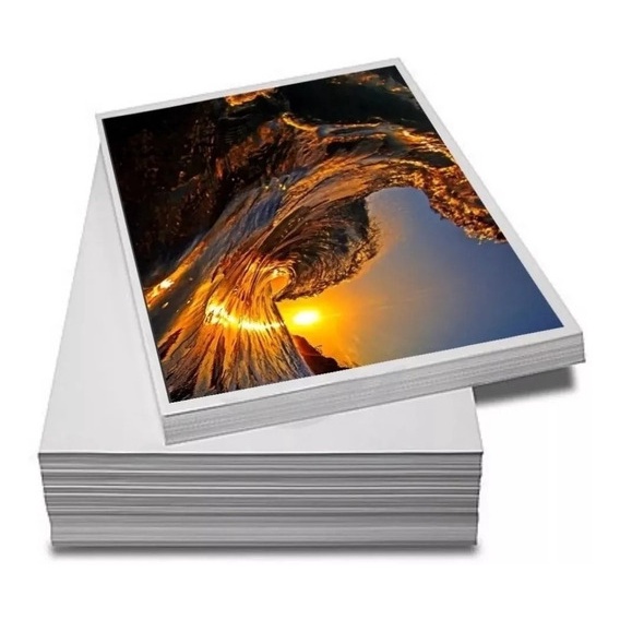 100 Papel Fotográfico Adesivo Brilhante Glossy 135g prova Dágua Impressora Tanque de Tinta A4
