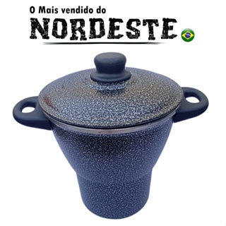 Cuscuzeiro nordestino tradicional em alumínio preto craqueado resistente n°12,14,16,18 em Oferta na Shopee