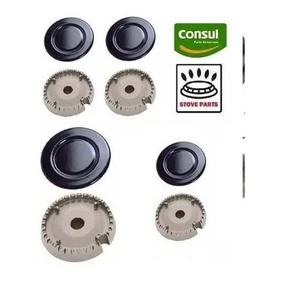 Kit Bacia + Tampa Fogão Consul 4 Bocas Salvia 3 Pq + 1 Gd