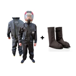 Capa De Chuva - Conjunto Calça Jaqueta Impermeavel Luxo Pvc Com Bolso - Moto / Motoboy / Motoqueiro + Polaina Galocha
