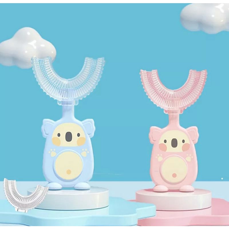 Escova de dente bebê criança em formato de U macia 360 graus