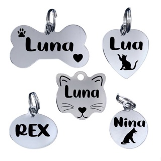 Pingente de identificação Para Coleira de Cachorro e gato personalizado com nome e telefone em Oferta na Shopee