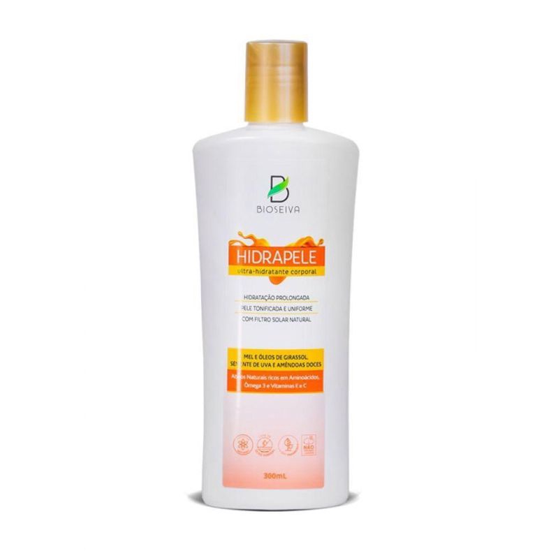 Hidratante corporal Hidrapele Bio Seiva 300ml - ultra hidratação com mel e óleo de girassol