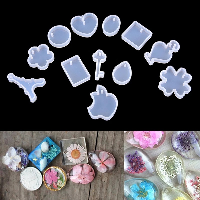 12 Pçs/set Chave Waterdrop Resina Molde De Silicone Jóias Fazendo DIY Craft Mold Pingente Brinco Trevo Amor em Oferta na Shopee