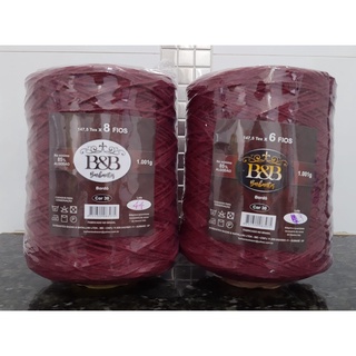 Barbante B&B 1kg cor 30 (bordô) Fio 6 ou Fio 8-valor referente a um ÚNICO cone.