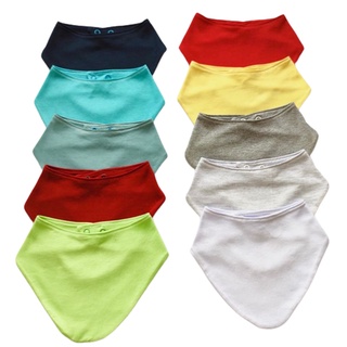 Babador Bandana Bebê Kit 10 Unidades Dupla Face Diversas Cores Promoção
