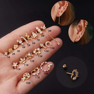 1 Peça Brincos De Tarraxa Formato De Borboleta / Cobra / Lobe / Cartilagem / Tragus / Helix / Rook / Piercing / 16ge