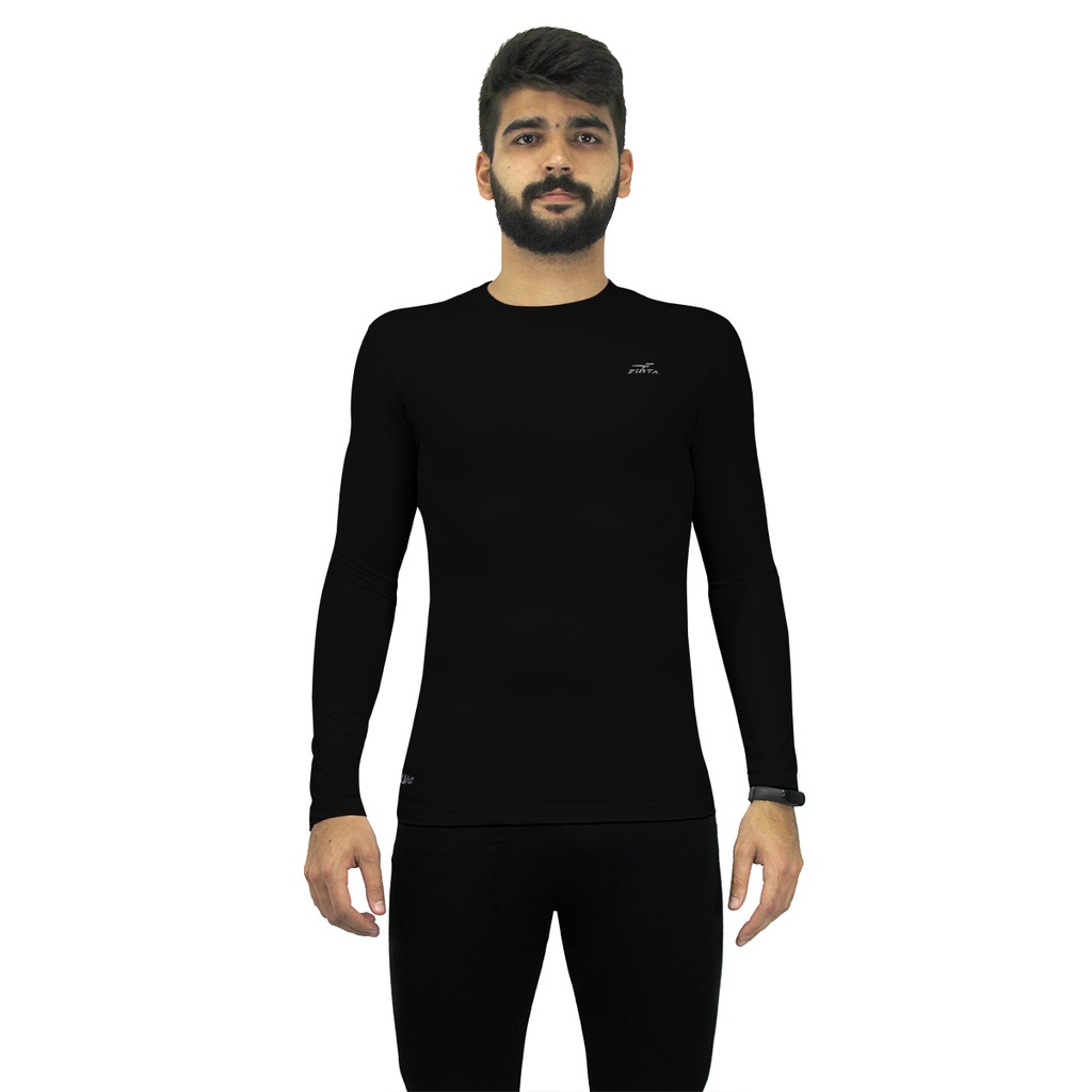 Camisa Térmica e Compressão Finta Manga Longa Masculina UV 50
