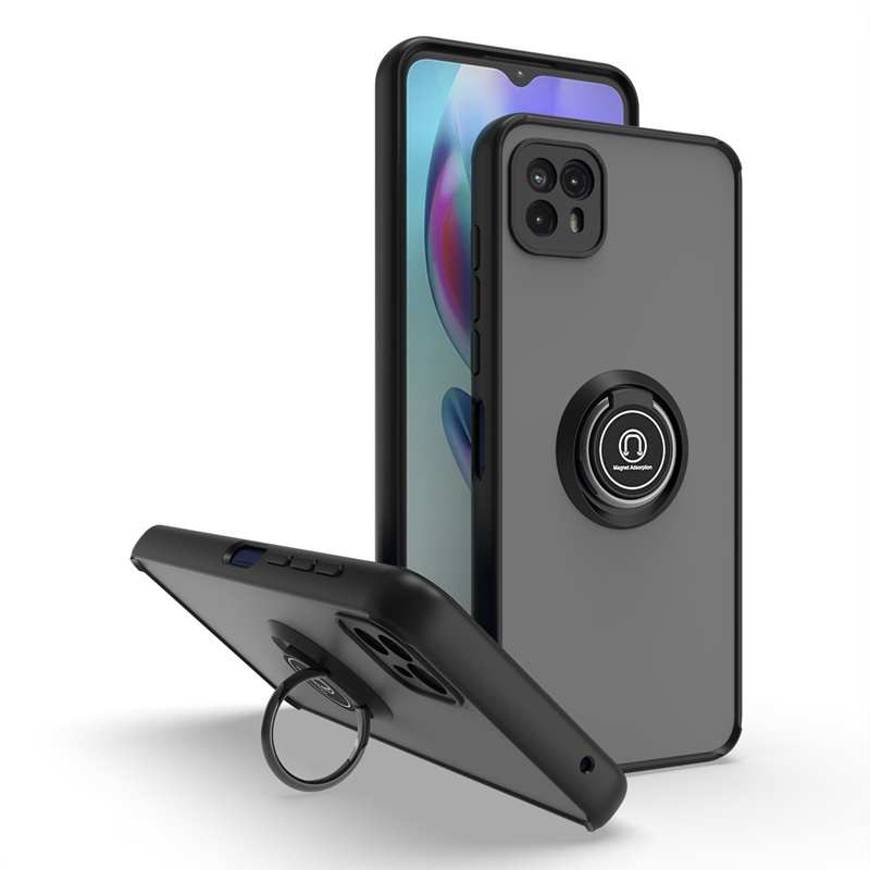 Capa De Celular Protetora De Câmera De Luxo Com Suporte De Anel Magnético Para Motorola G50 5G/G50