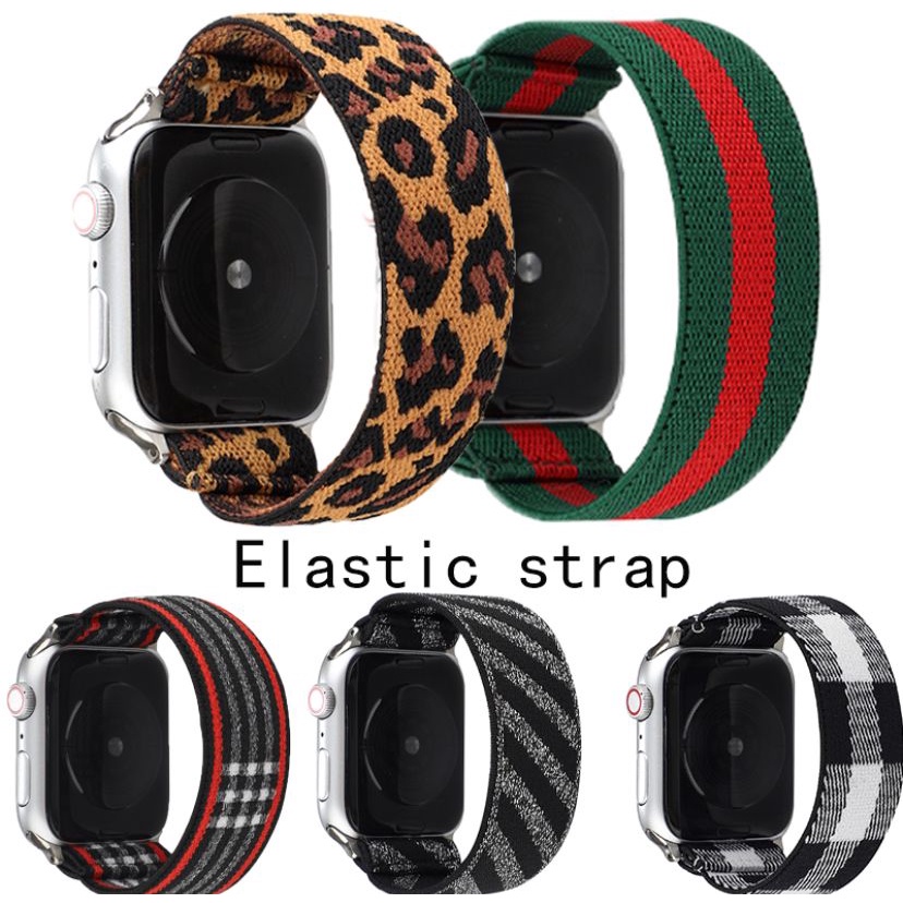 apple watch pulseira Elástico Nylon Loop Strap Para Apple Watch Band 38mm 40mm 42mm 44mm