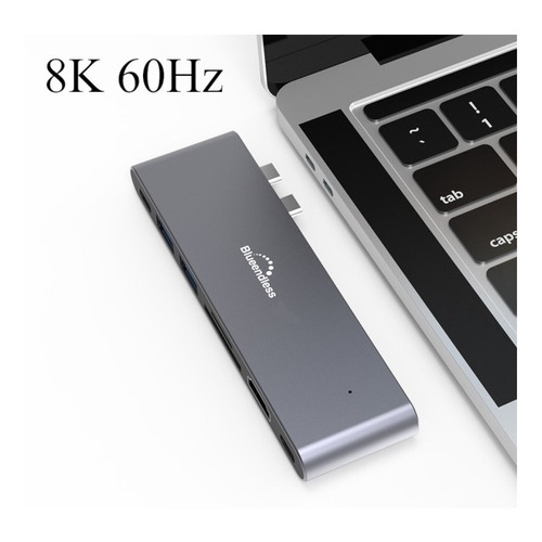 Adaptador Tipo C Duplo P/ Macbook Pro Air Hdmi Usb 3.0 Leitor Cartão Sd Micro Sd Thunderbolt 8K 60hz
