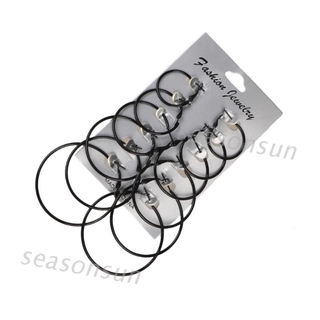 Brincos Argola Joia Feminina Círculo Preto Branco Charm Simples