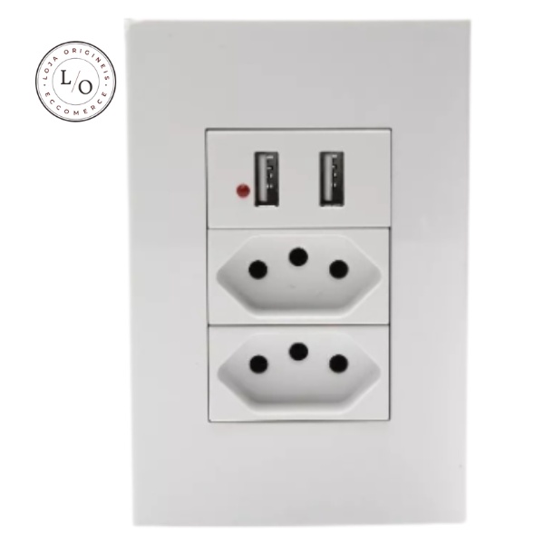 Tomada Usb De Parede Universal Kit Modular Bivolt 10A