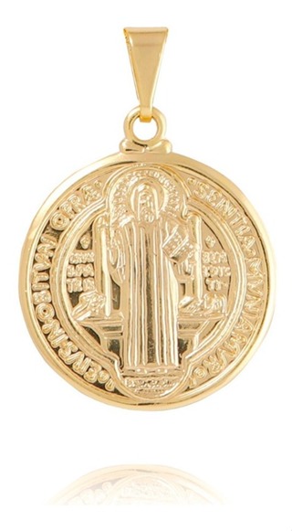 Pingente feminino Medalha de São Bento Milagrosa Religioso Folheado/Banhado A Ouro Presente para Namorada, Mulher com Antialérgico e Garantia de Fábrica em Oferta na Shopee