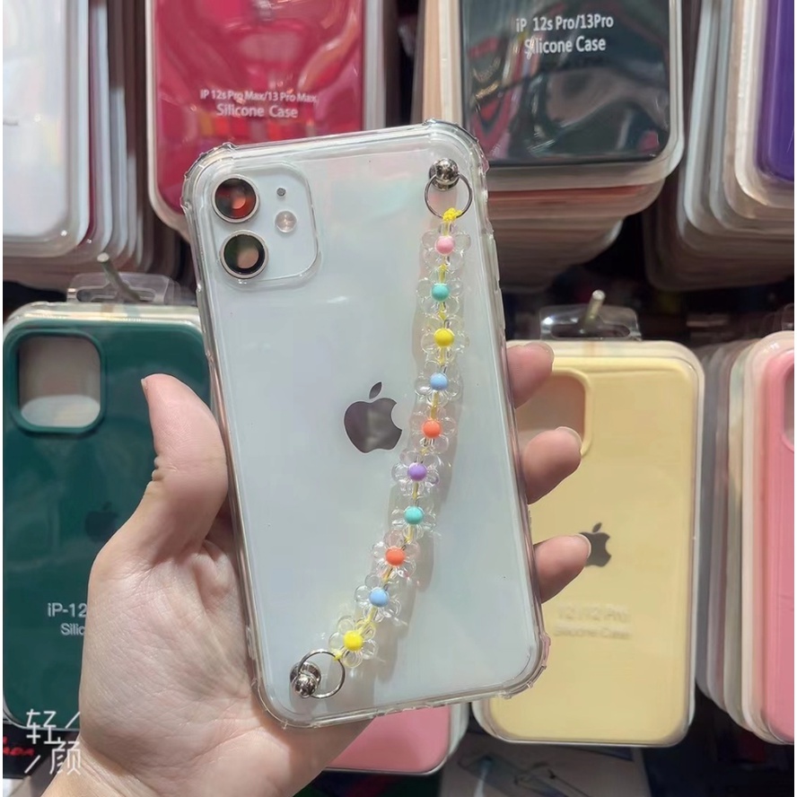 Capa Transparente com Corrente de Mão para iPhone 7/7Plus/8Plus X/Xs /Xr /11/ 11Pro max/ 12 /12Pro/ 12Promax/ 13