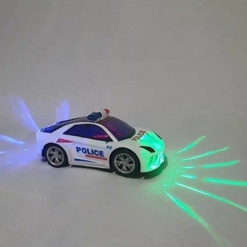 Carrinho Policia Infantil Menino Bate Volta Som Luz 3d — imagem 2 de 2