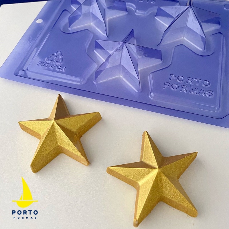 1~5 Forma estrela  silicone 3 partes p chocolate Porto cod  P1218 em Oferta na Shopee