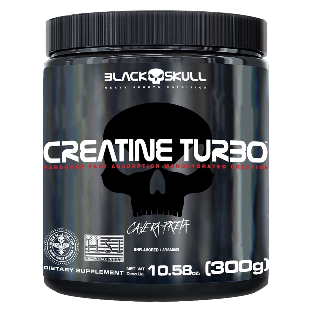 Creatina Turbo 300g - Black Skull / Caveira Preta