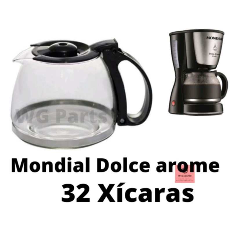 Jarra para Cafeteira Mondial Dolce Amore 32 xicaras C-32 preta - Vidro extra Forte