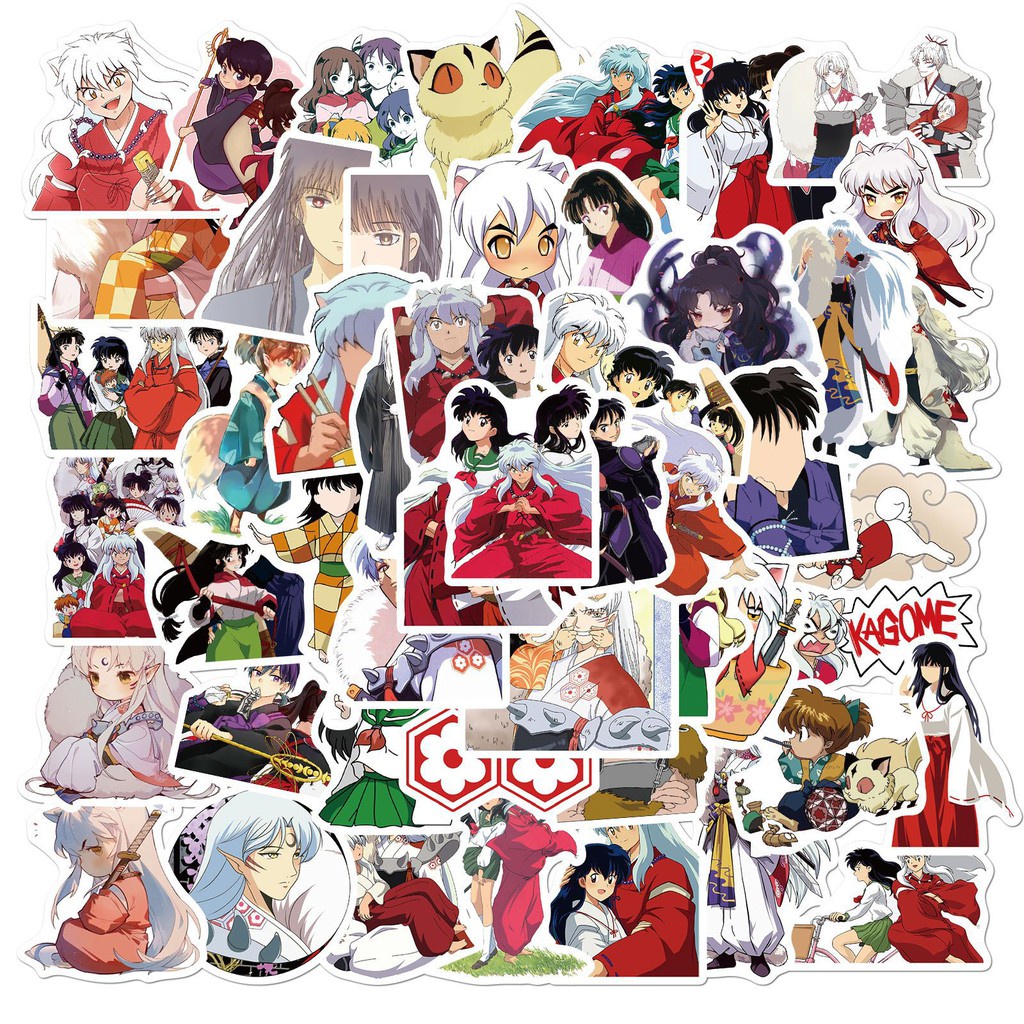 50 / 25 / 10 Pcs Japão Anime Inuyasha Dos Desenhos Animados Adesivos Laptop Decalque Motocicleta Bagagem Snowboard Frigorífico Carro Adesivos À Prova D 'Água