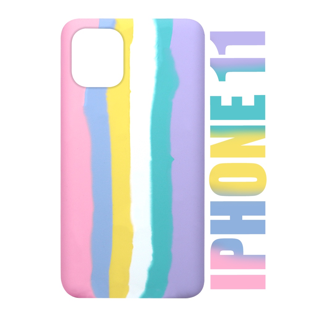 Case Capinha case aveludada Arco Iris Candy LGBT Algodão Doce Compatível iPhone 11 tela 6.1