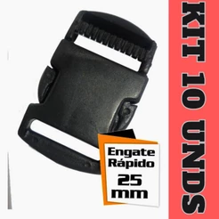 Fecho Engate Rápido 25mm Para Fita Cadarço Alça Bolsa Mochila Pochete Coleira ( kit 10 unidades )