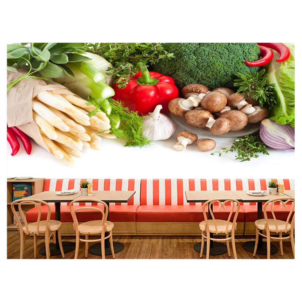 papel de parede Salada de Frutas vegetais 3D 6m² AL226
