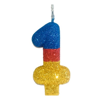 Velas Mix De Aniversário - Números + Glitter  - Cores Temáticas - Azul Royal, Vermelho e Dourado FLX001 em Oferta na Shopee