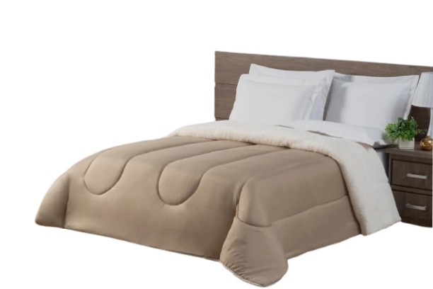 Coberdrom Edredom Pele De Carneiro Casal Queen 2,40m x 2,20m Sherpa