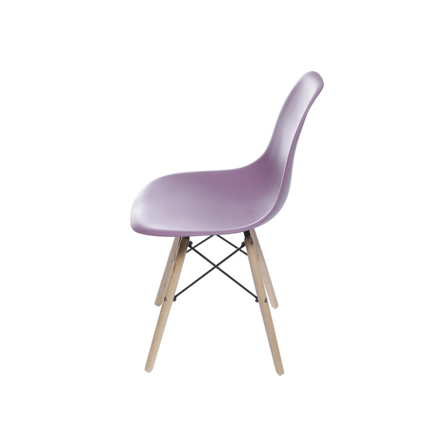 Cadeira de Jantar DKR Eames Boxbit PP Roxa Base Madeira — imagem 2 de 2