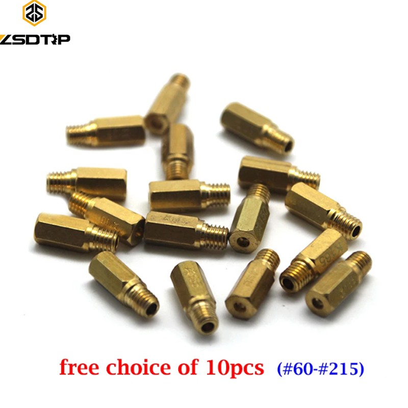 10pcs Carburador Jato Principal M5 Rosca Para Bd Crs Fcr Fcr-Max Pd Pe Pj Pwk Pwm Carbs Bico Injetor Tamanho 60-215