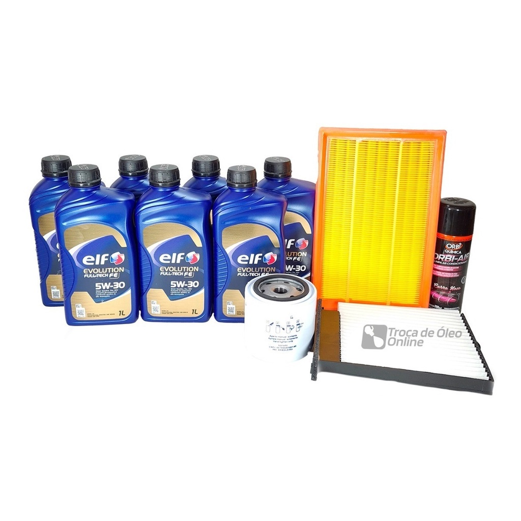 Kit Troca de Oleo Nissan Frontier 2.5 Turbo Diesel Acima 2012 - 7 LT ELF FULL TECH 5W30 + HIGIENIZADOR