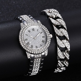 Iced Out Relógio Com Pulseira Relogio Feminino Prata Relógio Luxo Pulseira de Strass relógio masculino