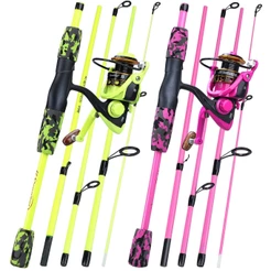 Vara de pesca com carretilha Sougayilang 1.7M 12 Ball Bearings 5.0:1 Gear Ratio Max Drag 6-8KG