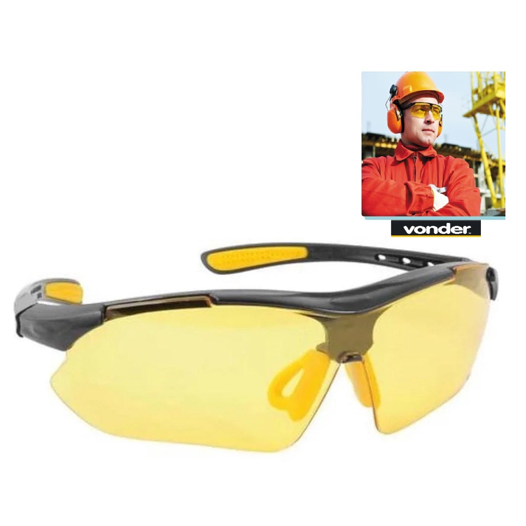 Oculos Vonder Amarelo De Proteção Epi Segurança Visao Tatic em Oferta na Shopee